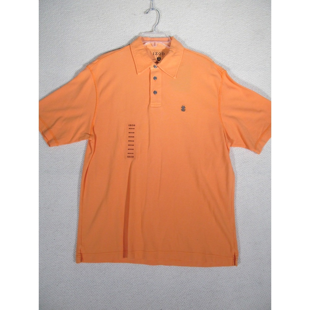 IZOD Men Polo Med Short Sleeve‎ Collard Light Orange Solid Golf Shirt NWT